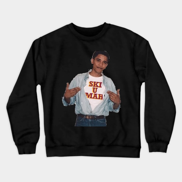 Obama Ski U Mah Shirt Crewneck Sweatshirt by salamone0504